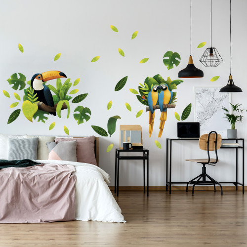 Wallstickers – Toucan and macaws