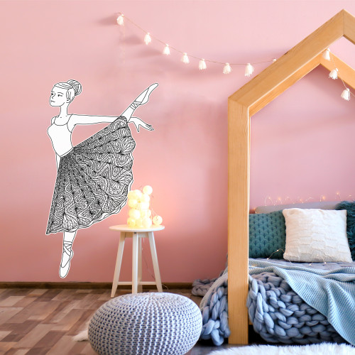 Colouring wallstickers – Ballerina