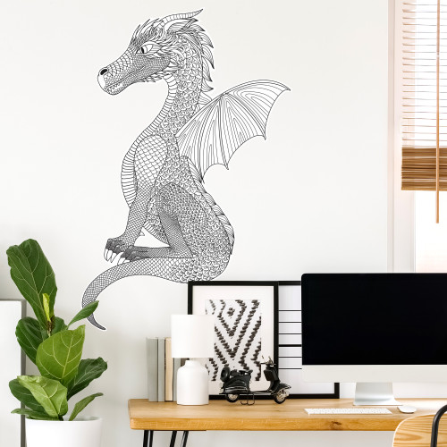 Colouring wallstickers – Dragon