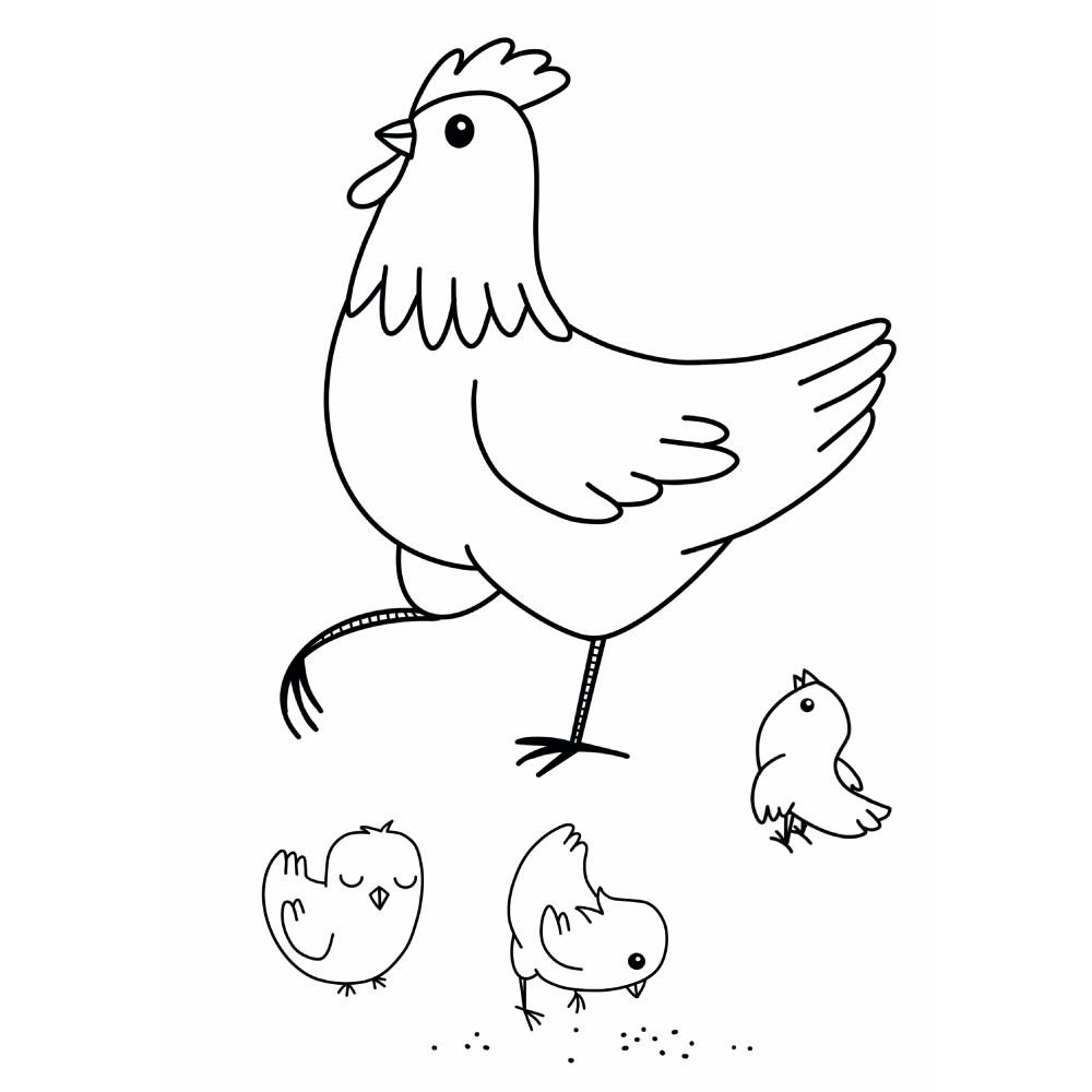 Colouring Picture - Chicken