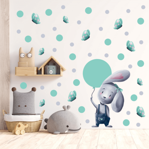 Wallstickers – Rabbit with a Balloon